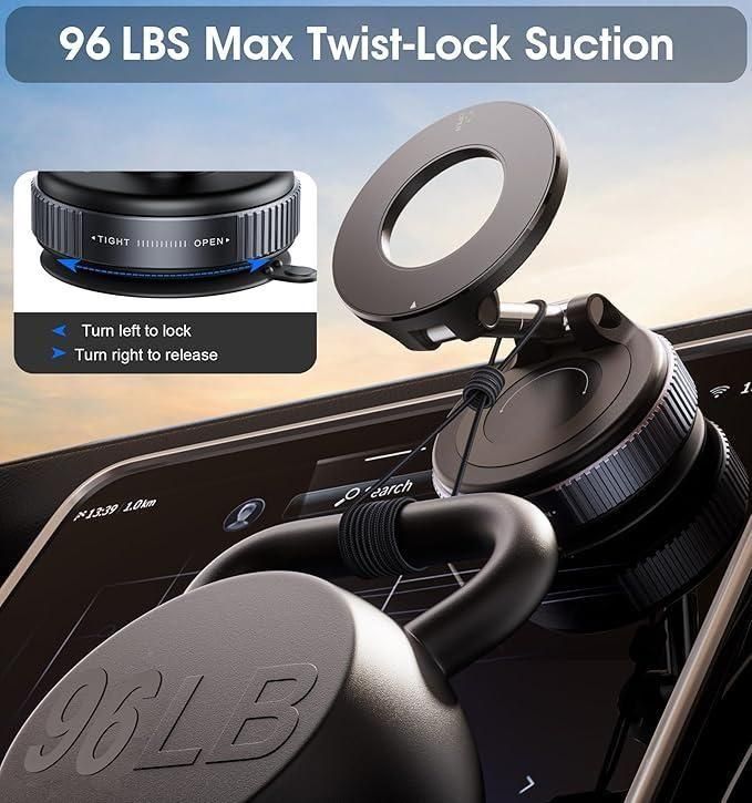 Vacuum Suction Magnetic Phone Bracket – Car Mount Holder