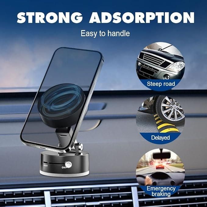 Magnetic Phone Holder – Vacuum Suction Car Mount