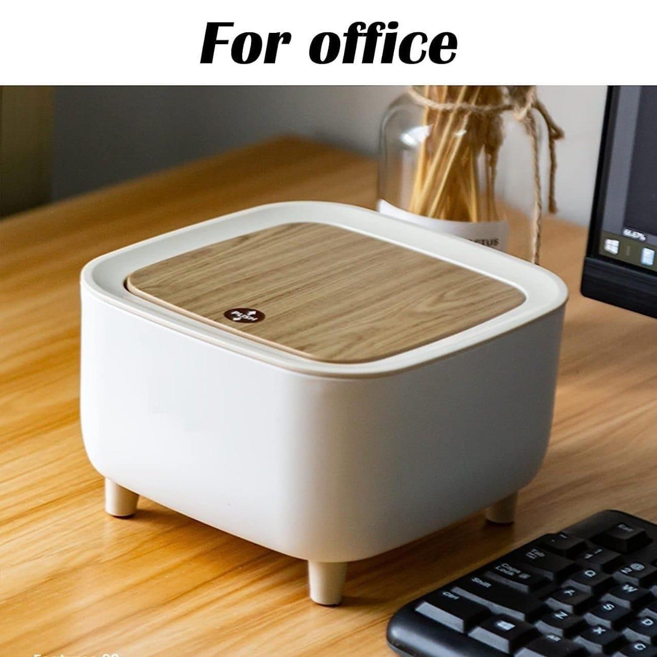 Classy Desktop Push Button Trash Bin – Mini Waste Organizer