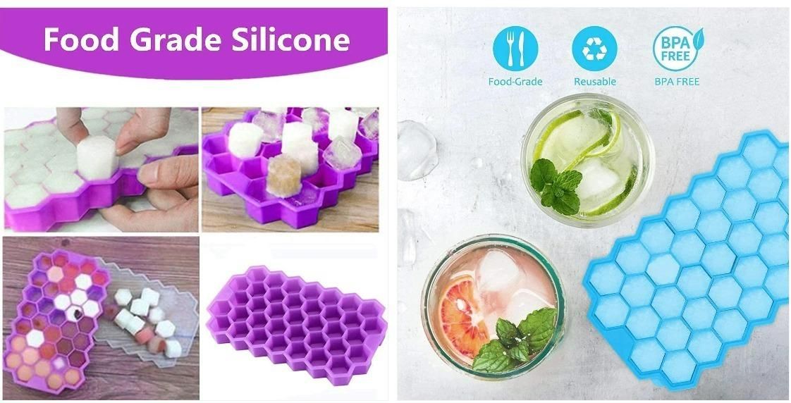 Ice Cube Maker Tray – Flexible Silicone Molds (Pack of 2)