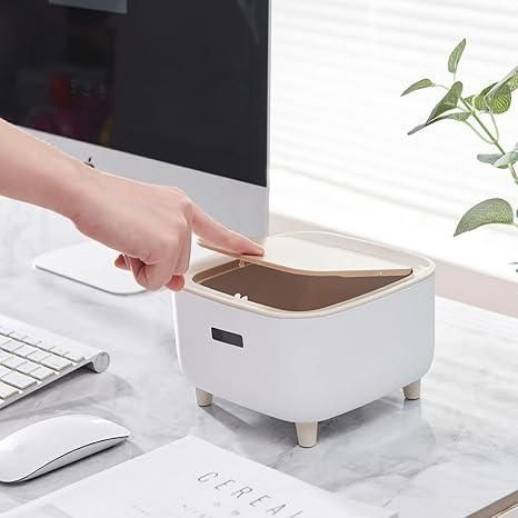 Classy Desktop Push Button Trash Bin – Mini Waste Organizer
