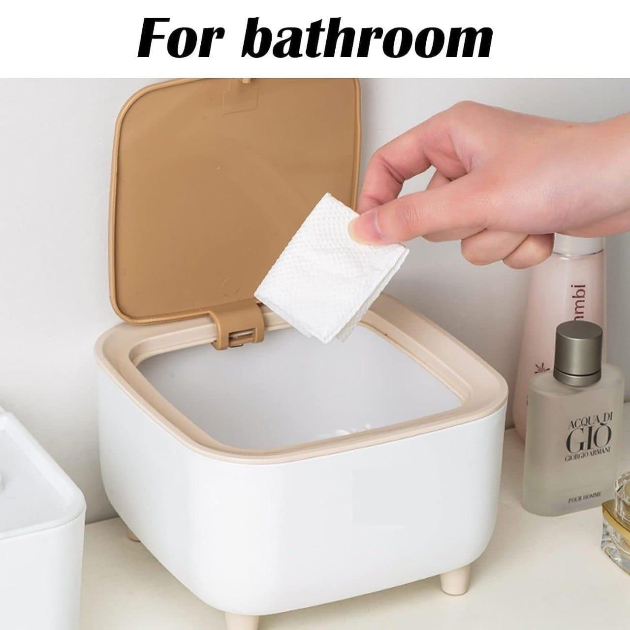 Classy Desktop Push Button Trash Bin – Mini Waste Organizer