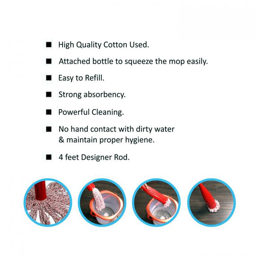 Steel Rod Cotton Bottle Mop-broom(Moq -12)