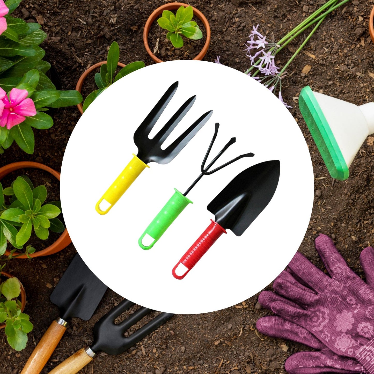 Colorful Garden Tool Set Set Of 3pc