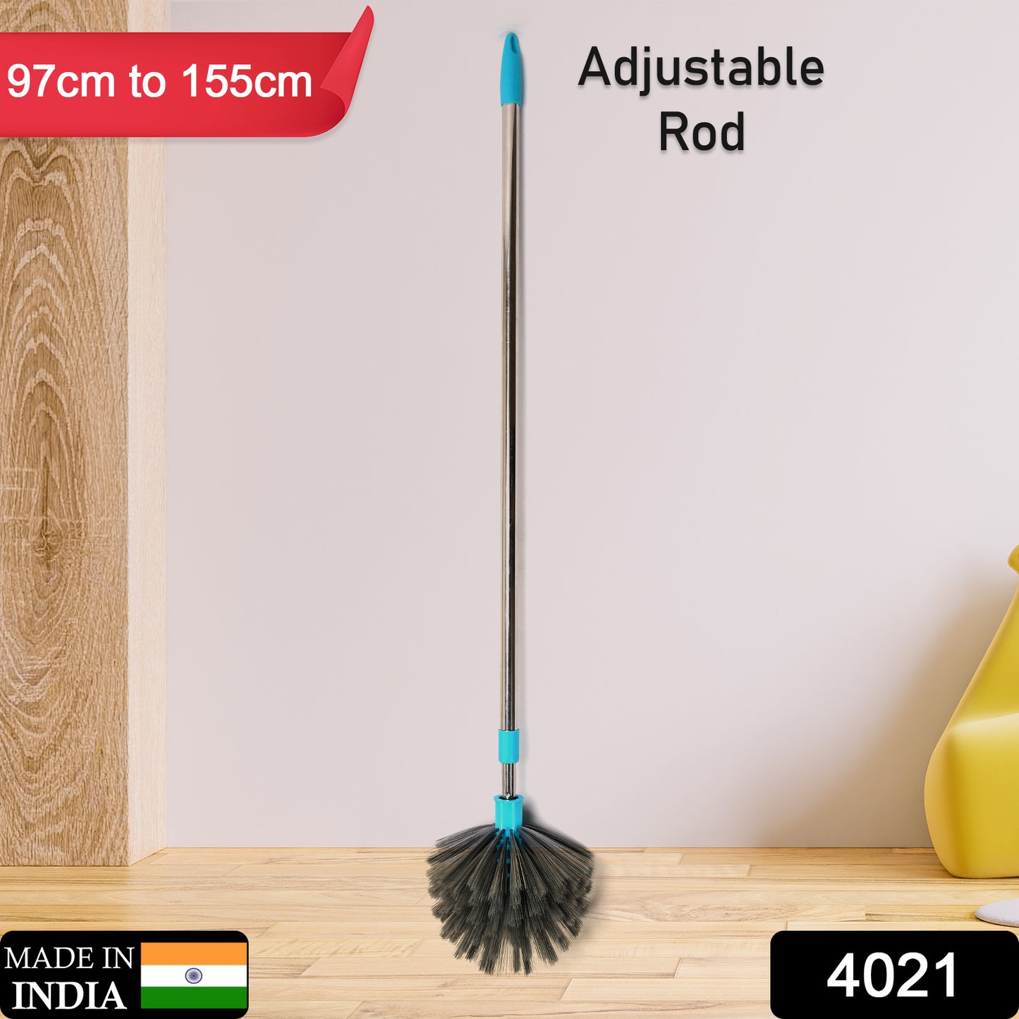 Cobweb Brush With Stainless Steel Strong Long Extendable Handle For Dusting Ceiling Cobweb Cleaning Brush For Lights Fans Webs Cleaning For Homekitchen