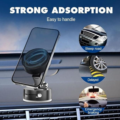 Magnetic Phone Holder – Vacuum Suction Car Mount