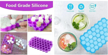 Ice Cube Maker Tray – Flexible Silicone Molds (Pack of 2)