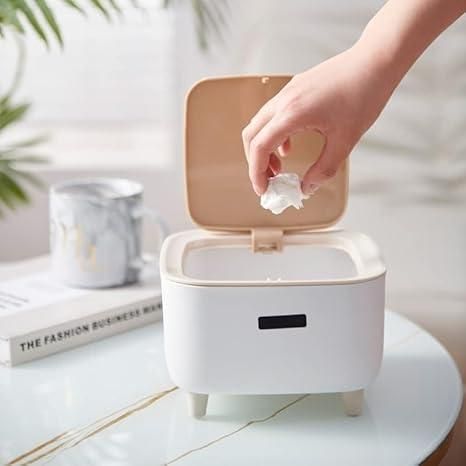 Classy Desktop Push Button Trash Bin – Mini Waste Organizer