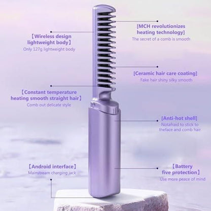 Rechargeable Hot Comb – Portable Hair Straightener